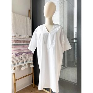 Everlane Poplin White Short Sleeve Tunic Dress Women’s 6